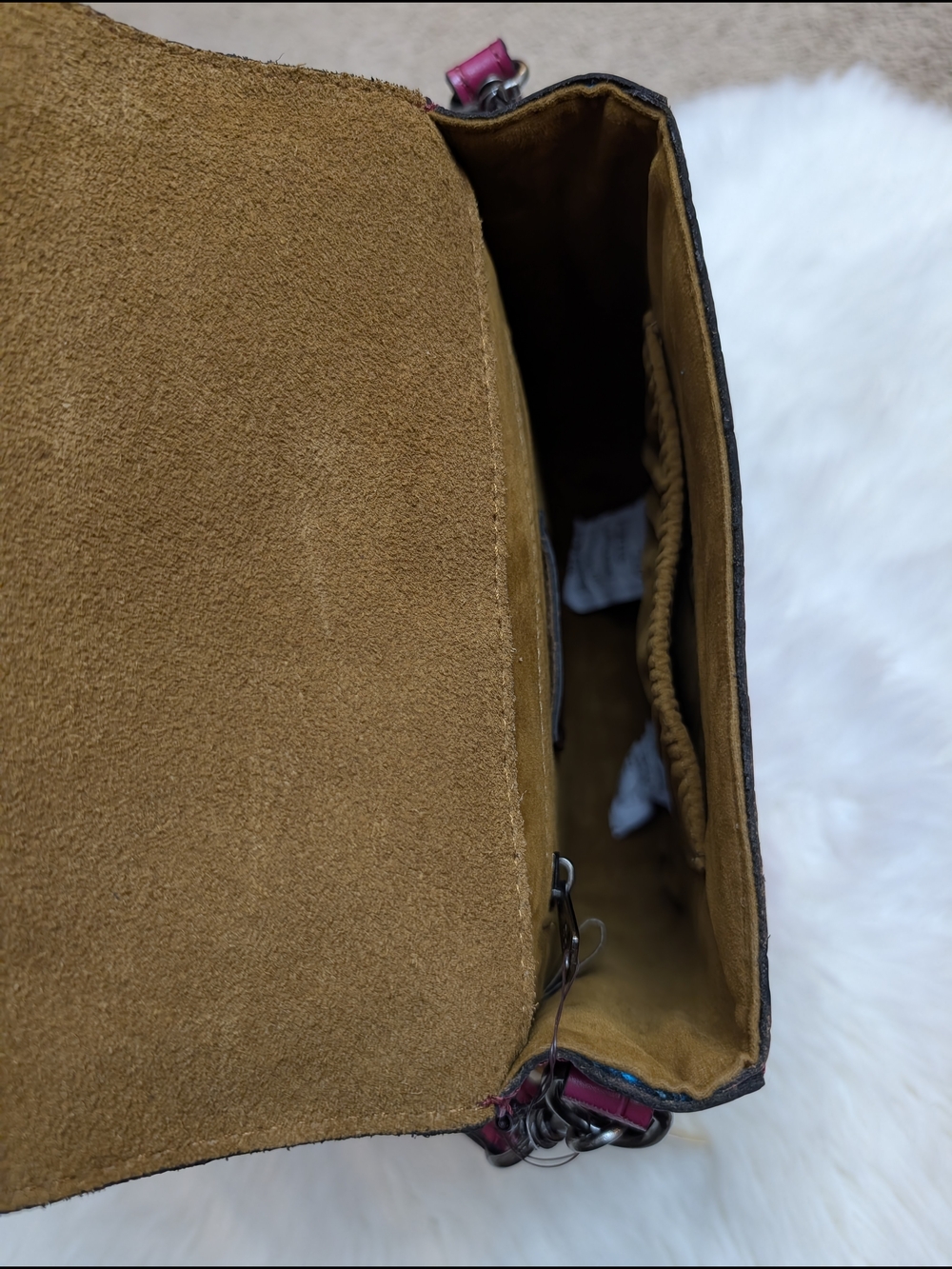 Patricia Nash Distressed Vintage Croc Collection Magenta Crossbody Bag NWT - Picture 11 of 15